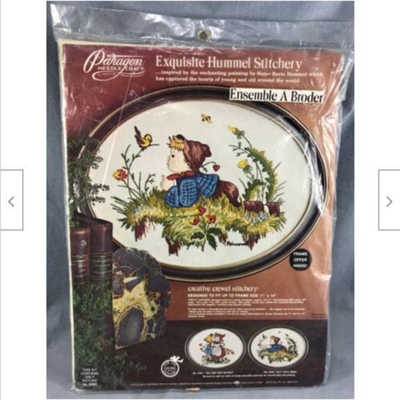 1976 Paragon Needlecraft Exquisite Hummel Stitchery Kit Boy With Bird 0465 - Picture 1 of 2